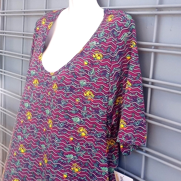 LLR Floral  & Striped Perfect T Tunic Top - Picture 9 of 12